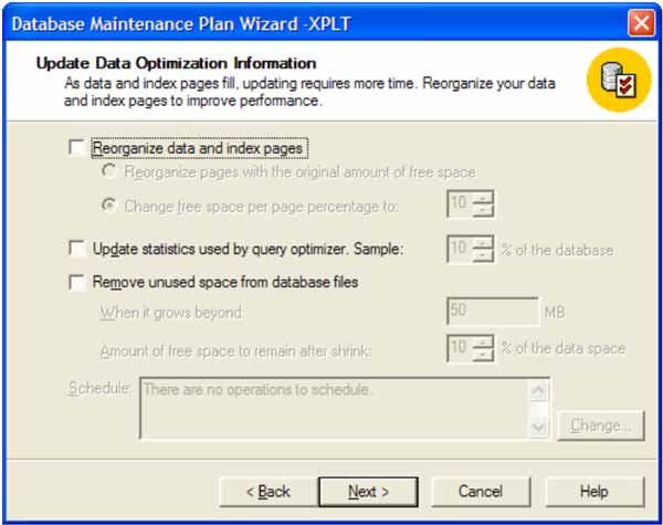 SQL Server maintenance plan